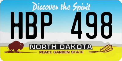 ND license plate HBP498