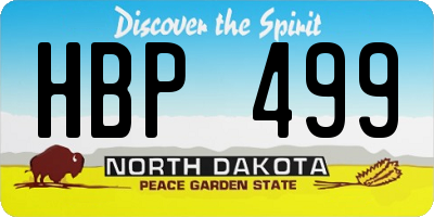 ND license plate HBP499