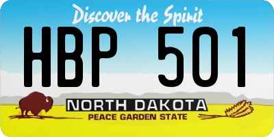 ND license plate HBP501