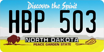 ND license plate HBP503