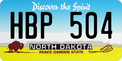 ND license plate HBP504