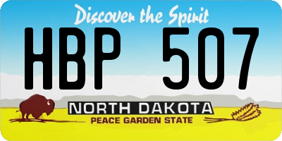 ND license plate HBP507