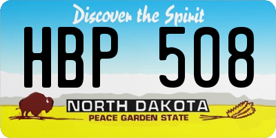 ND license plate HBP508