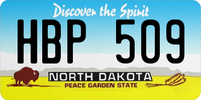 ND license plate HBP509