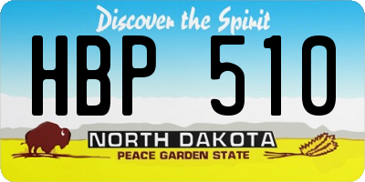 ND license plate HBP510