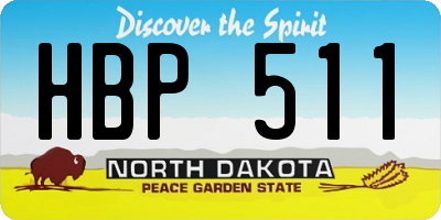 ND license plate HBP511