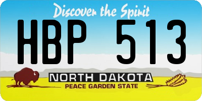 ND license plate HBP513