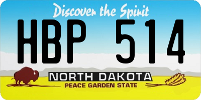 ND license plate HBP514