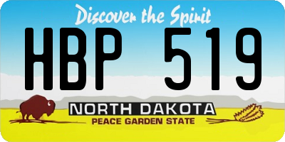 ND license plate HBP519