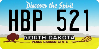 ND license plate HBP521