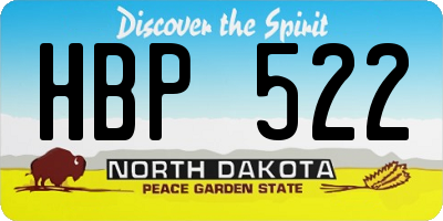 ND license plate HBP522