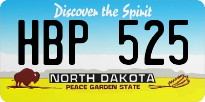 ND license plate HBP525