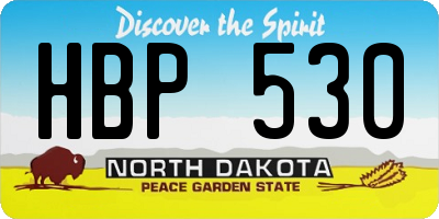 ND license plate HBP530