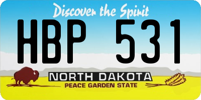 ND license plate HBP531