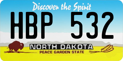 ND license plate HBP532