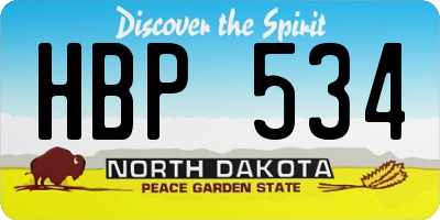 ND license plate HBP534