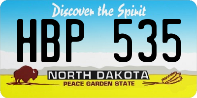 ND license plate HBP535
