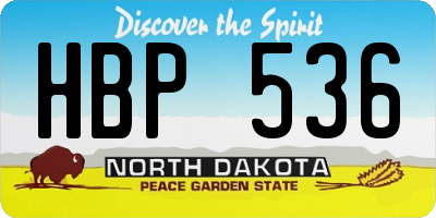 ND license plate HBP536