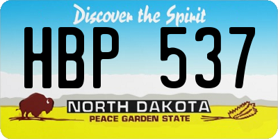 ND license plate HBP537