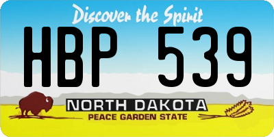 ND license plate HBP539