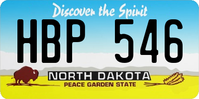 ND license plate HBP546