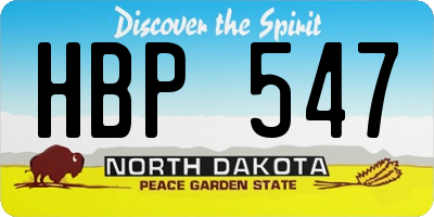 ND license plate HBP547