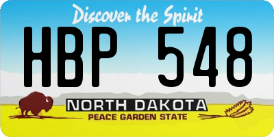ND license plate HBP548