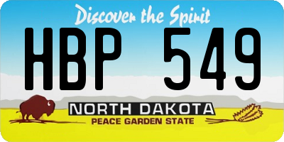 ND license plate HBP549