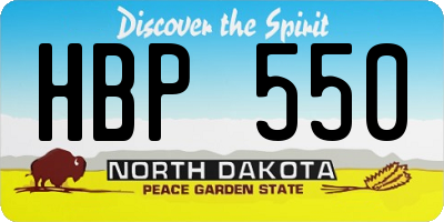 ND license plate HBP550