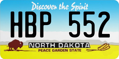 ND license plate HBP552