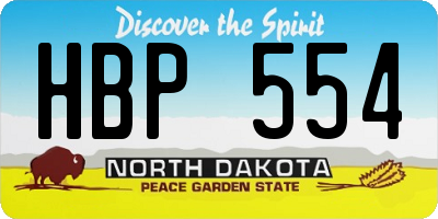 ND license plate HBP554