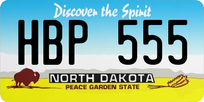 ND license plate HBP555