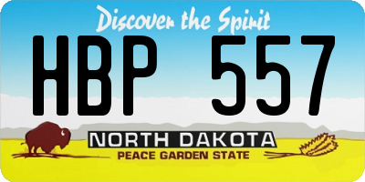 ND license plate HBP557