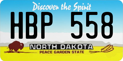 ND license plate HBP558