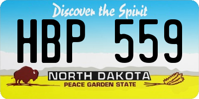 ND license plate HBP559