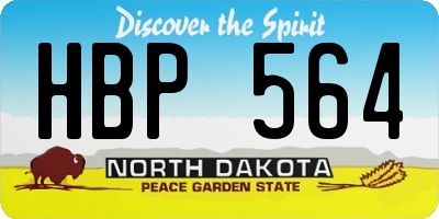 ND license plate HBP564