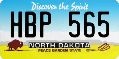 ND license plate HBP565