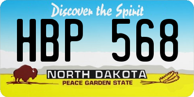 ND license plate HBP568