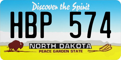 ND license plate HBP574