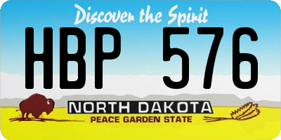 ND license plate HBP576