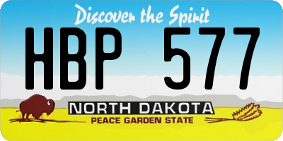 ND license plate HBP577