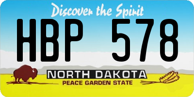 ND license plate HBP578