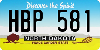 ND license plate HBP581