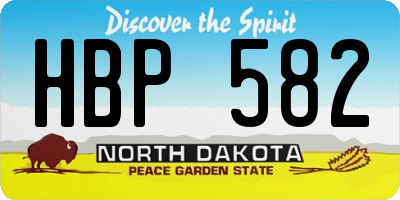 ND license plate HBP582