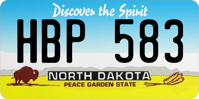 ND license plate HBP583