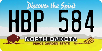 ND license plate HBP584