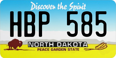 ND license plate HBP585