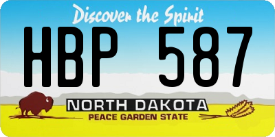 ND license plate HBP587