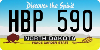 ND license plate HBP590