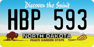 ND license plate HBP593
